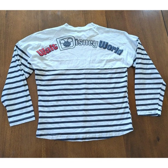 Walt Disney World Spirit Jersey Size Large Kids L White Blue Red Stripe T-shirt - Picture 4 of 11